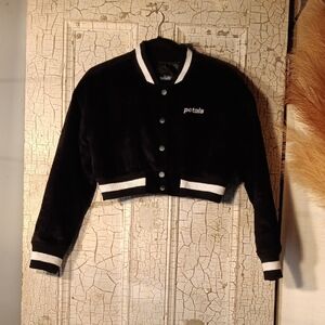 Women's Black and White Varsity Jacket